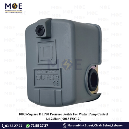 Square D IP20 Pressure Switch For Water Pump Control 1.4-2.8bar | 9013 FSG-2 | اوتوماتيك/فواشة طابة ل طرمبة ضغط