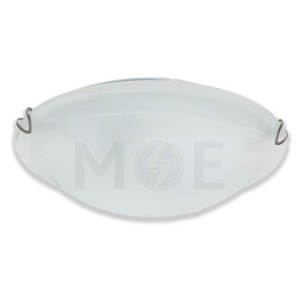 Murano Ceiling Light / Downlight Glass Round White 2xE27 30cm