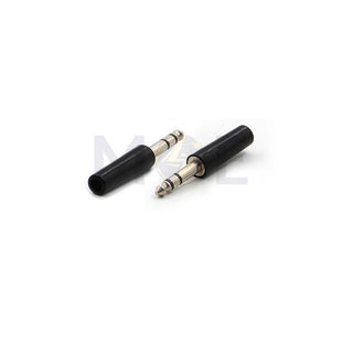 6.3mm Stereo Male Jack Plug Bakelite Black فيش ستيريو بلاستيك اسود