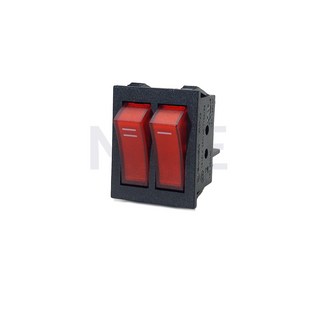 Soken Rocker Switch Square Red 2xRocker ON-OFF 6Pin 16(6)A 125-250VAC | RK1-23-T100/55