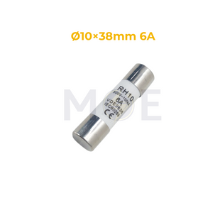 RH Ceramic Tube Fuse Ø10×38mm 6A 500V AC 100kA gL فيوز بورسلين