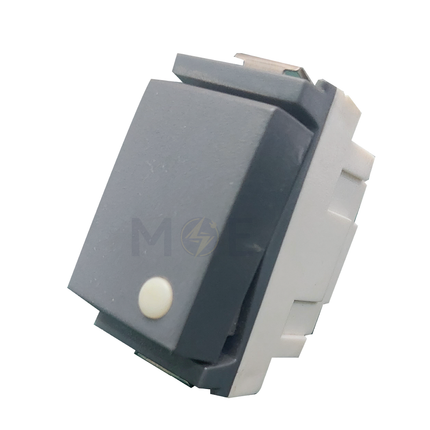 Glamour Reversing Switch Gray 250V 16A 1module | G21002-GR | مفتاح تربل دركسيون رمادي