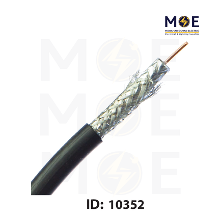 MEC coaxial cable RG6 Black 128s 75 OHM R100yd | كابل كوكسيال اسود