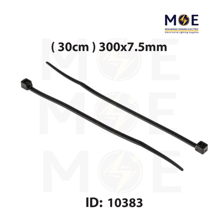Elematic Cable Tie ( 30cm ) Black 300x7.5mm | 35326 | رباط بلاستيك اسود