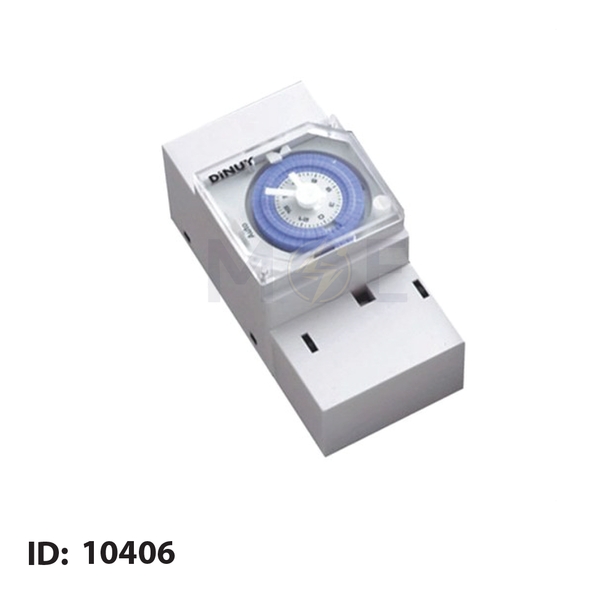 Dinuy MICRO QT Daily Mechanical Timer Switch With Reserve Din 230V 16A 100Hours 30Min. 3module | MICRO QT-134120 | تايمر يومي اربعة وعشرين ساعة على سكة
