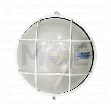 Round Bulkhead Lamp Ceiling Surface Light With Grid Small Size White E27 8008(S) - هيبلو سقف فارغ مدور مع شبك ابيض حجم صغير