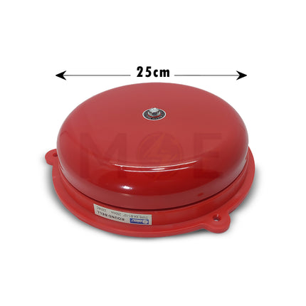 Orient Industrial Round Bell for Fire Alarm or School Use Red 250mm 220V XH-B1-10 -جرس مدرسة مدور
