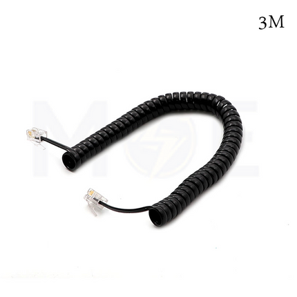 Telephone Handset Cord RJ9 to RJ9 Black 4P4C 3mt