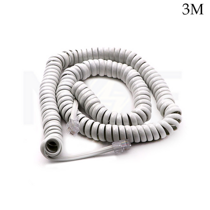 Telephone Handset Cord RJ9 to RJ9 White 4P4C 3mt