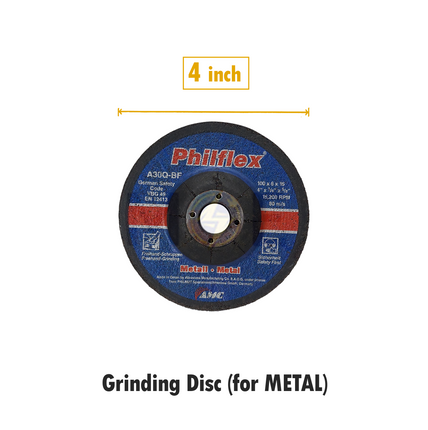 Philflex Abrasive Metal Grinding Disc 100x6x16mm | A30Q-BF