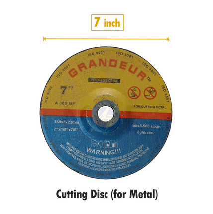 Grandeur Abrasive Metal Cutting Disc 180x3x22.2mm | A30SBF