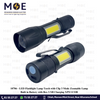 LED Flashlight Lamp Torch with Clip 3 Mode Zoomable Lamp Built in Battery with Box USB Charging XPE+COB | انتريك ليد يدوي تشريج مع علبة صغير