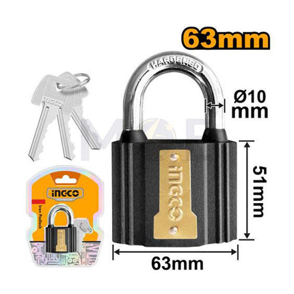 INGCO Open Shackle Iron Padlock 63mm DIPL0601