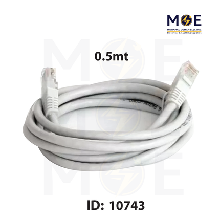 3M Corning CAT6 UTP Patch Cord Cable Gray 0.5mt | UU008168435 | وصلة باتش كورد رمادي