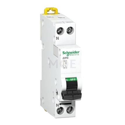 Schneider MCB IC40 6kA C 1P+N 16A DPN | A9P54616 | دجنتور مجوز بقطبين وحيادي - قاطع كهربائي ثنائي القطب مع حيادي