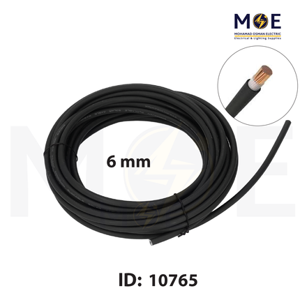 Leader Photovoltaic Solar cable | PV Cable Black | H1Z2Z2 1x6mm | كابل طاقة شمسية مبروم شعري اسود