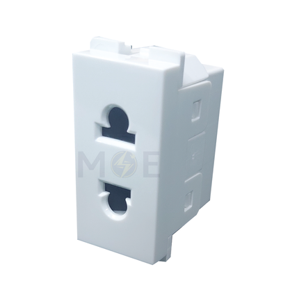 VHO Euro American Standard Socket Outlet White 2P 16A 250V | V-4012-W | بريز امريكي اوروبي ابيض