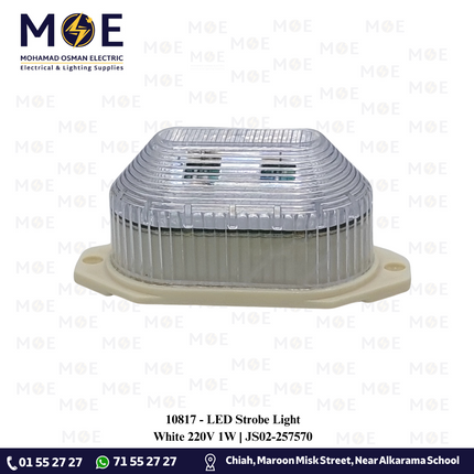 LED Strobe Light White 220V 1W | JS02-257570 | اشارة فلاشر ابيض