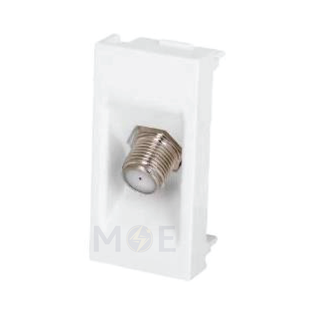 Orva Tv/ Sat Female Socket F-Type 1module | MS30129 | بريز تلفزيون و ستلايت عزقة ابيض