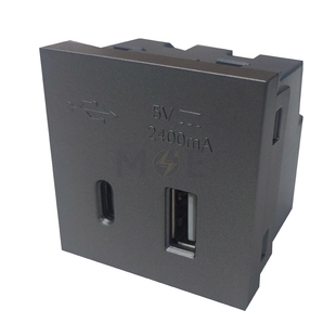 Orva USB Type A & C Power Supply Unit Charge Magnesium 5V 2400mA 2module | MS30221-270 | بريز تشريج مغنيسيوم
