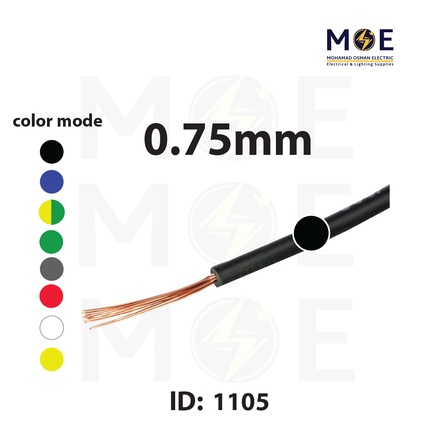 Liban Cables Single Core Flexible 0.75mm Black | NYAF | شريط مفرد شعري اسود