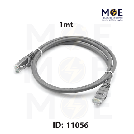 Dintek CAT6 UTP Patch Cord Cable Gray 1mt | 358659 | وصلة باتش كورد رمادي