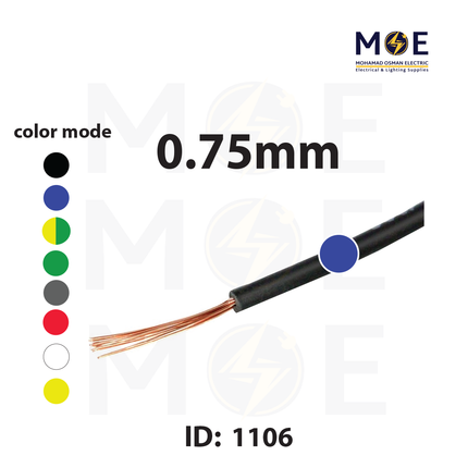 Liban Cables Single Core Flexible 0.75mm Blue | NYAF | شريط مفرد شعري ازرق