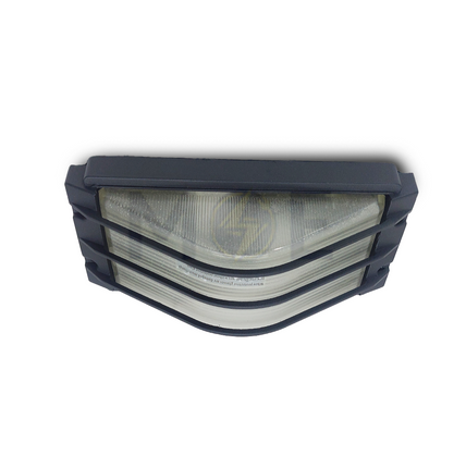 Waterproof Bulkhead Lamp Wall Surface Light With Grid Black E27 | 8024