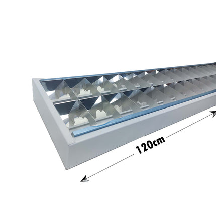 Philips Surface Fluorescent Tube Light Fixture With Electronic Ballast White 2xT8 2x36W 120x23.5cm 2xTLD 36W