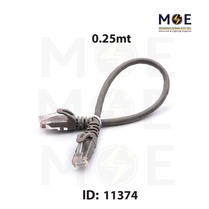 Dintek CAT5e UTP Patch Cord Cable Gray 0.25mt | 1201 03675 | وصلة باتش كورد رمادي