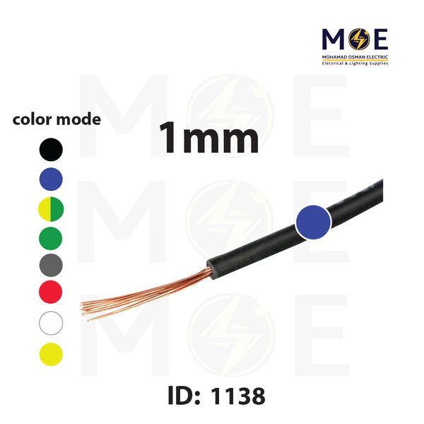 Liban Cables Single Core Flexible 1mm Blue | NYAF | شريط مفرد شعري ازرق