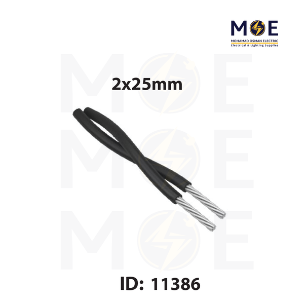 Liban Cables ABC Aluminum Cable ( Torsadé ) | EAXT 2x25mm ( 2x25//E ) | كابل هوائي المنيوم تورسدي