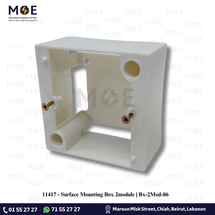 Surface Mounting Box 2module | Bx-2Mod-86 | بوات ظاهر مجوز وطني