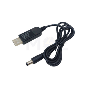 USB Type-A Male to DC Barrel Plug Male Power Cable 5.5×2.5×11mm 5V Input 12V Output 1m | JSWU01
