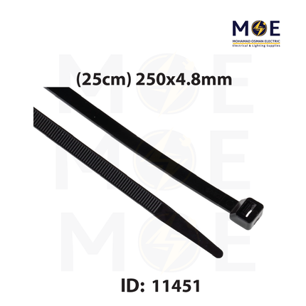 Arnocanali Cable Tie Black ( 25cm ) 250x4.8mm | F25048N | رباط بلاستيك اسود
