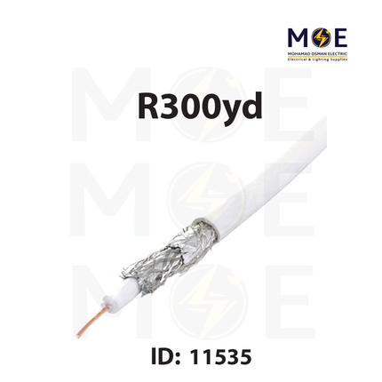 MEC Coaxial Cable RG6 White 128s 75 OHM R300yd | كابل كوكسيال ابيض