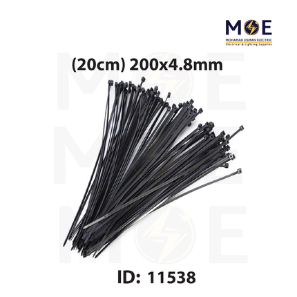 Arnocanali Cable Tie Black ( 20cm ) 200x4.8mm | F20048N | رباط بلاستيك اسود