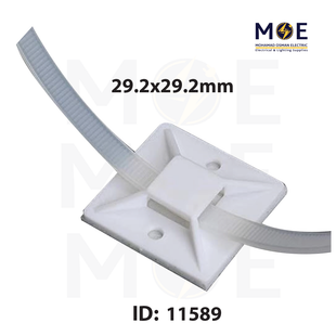 KSS Self Adhesive Cable Tie Mount White 29.2x29.2mm | HC-101 | قاعدة رباط بلاستيك تلزيق