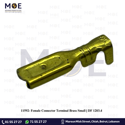 Female Connector Terminal Brass Small | DF 1203.4 | كوس جارور نحاس انتاية صغير