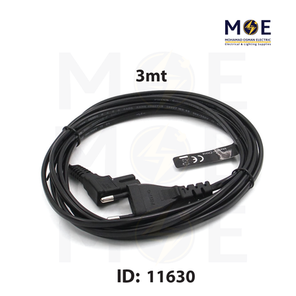 ValueLine Radio Power Cord 2x0.75mm 90 Degree 3mt | VLEP11045B30 417106 | شريط مسجلة زاوية