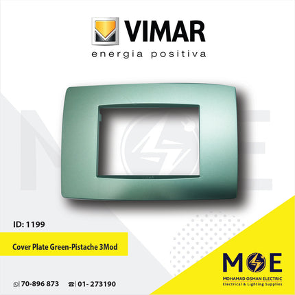 Vimar Neve Cover Plate Green/ Pistache 3module | 9653.44 GN //CP Neve | بلاك بلاستيك اخضر/فستقي فاتح