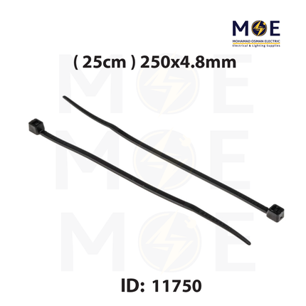 Elematic Cable Tie Black ( 25cm ) 250x4.8mm | 15316C | رباط بلاستيك اسود