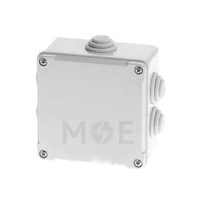 Geros IP54 Surface Distribution Mounting Box Square with Cable Gland 10x10cm (100x100x60mm) | GR 17054 | علبة مربعة ظاهرة مع جوان