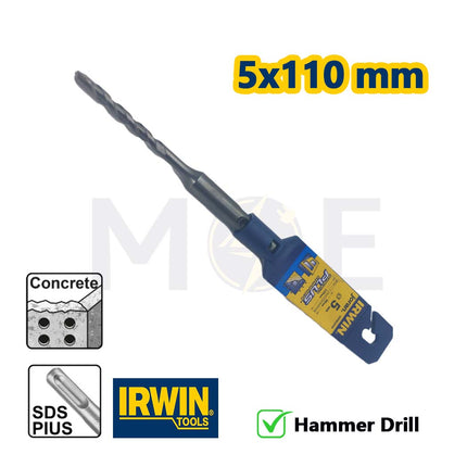 Irwin SDS Plus Hammer Drill Bit 5mm (TL:110mm , WL:50mm) | 10501945