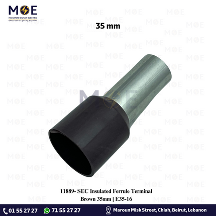 SEC Insulated Ferrule Terminal Brown 35mm | E35-16 | كوس انبوب بني