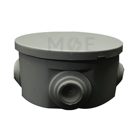 Aelifv Surface Distribution Mounting Box Round With Cable Gland Gray 80x50mm | 80x50 | علبة مدورة ظاهرة مع جوان رمادي