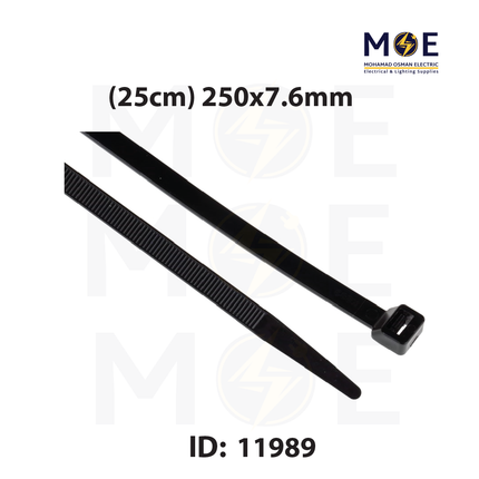 Giantlok Cable Tie Black ( 25cm ) 250x7.6mm | GT-250HD-B | رباط بلاستيك عريض اسود
