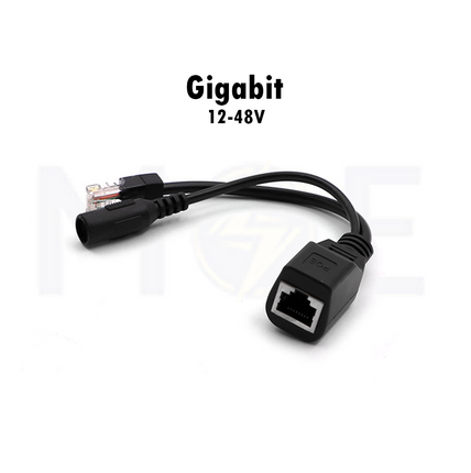 Gigabit POE Power Adapter Injector & Splitter DC Female 12-48V 10/100/1000M