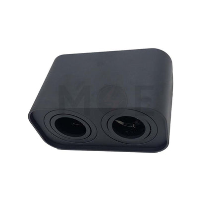 Cuperlight Double Cube Rectangular Downlight / Spotlight Frame Black Surface Adjustable Rectangle Spot 2xGU10 18x9x10.5cm