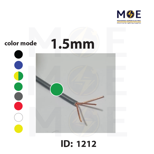 Liban Cables Single Core Stranded 1.5mm Green | NYA | شريط مفرد قاسي اخضر